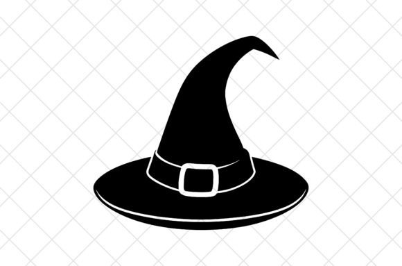 Stitching the Halloween Witch Hat Vector Illustration